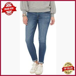 Plus Size Ankle Skinny Jeans with Ab Solution Technology, Mid Rise